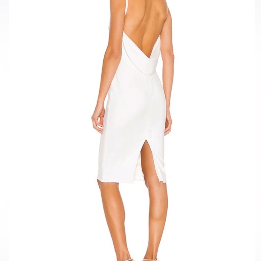 Katie May White Asymmetrical Backless Cocktail Dress